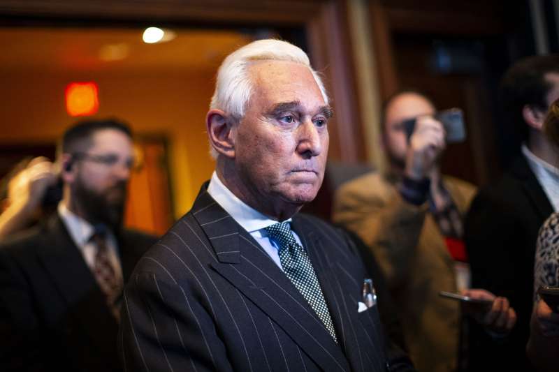 Roger Stone, former adviser to Donald Trump's presidential campaign, at the American Priority conference in Washington, D.C., U.S., on Thursday, Dec. 6, 2018.