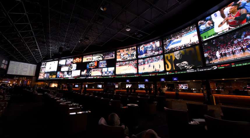 The Sports SuperBook at the Westgate Las Vegas, on Super Bowl Sunday in 2016.