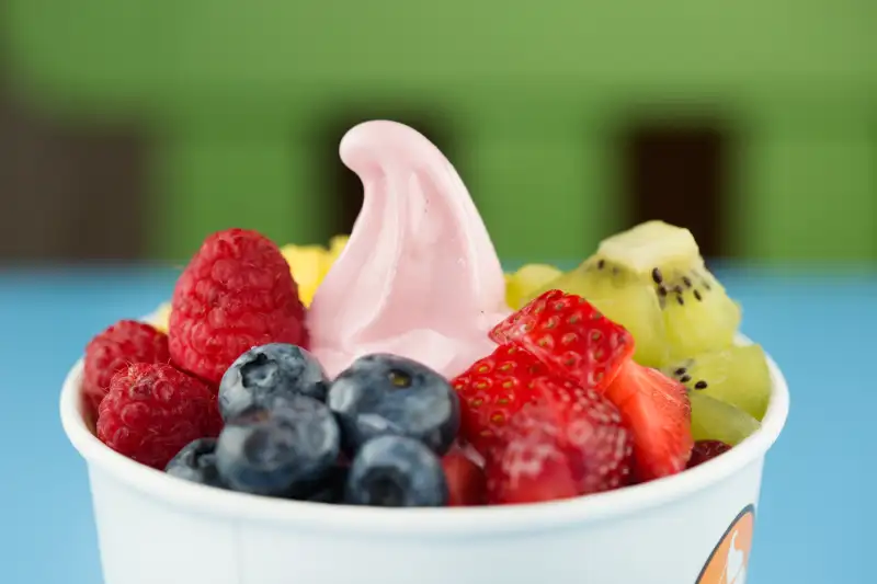 Frozen yogurt with berries