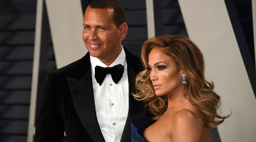 Jennifer Lopez and  Alexander Rodriguez attend 2019 Vanity Fair Oscar Party on February 24, 2019 in Beverly Hills, California.