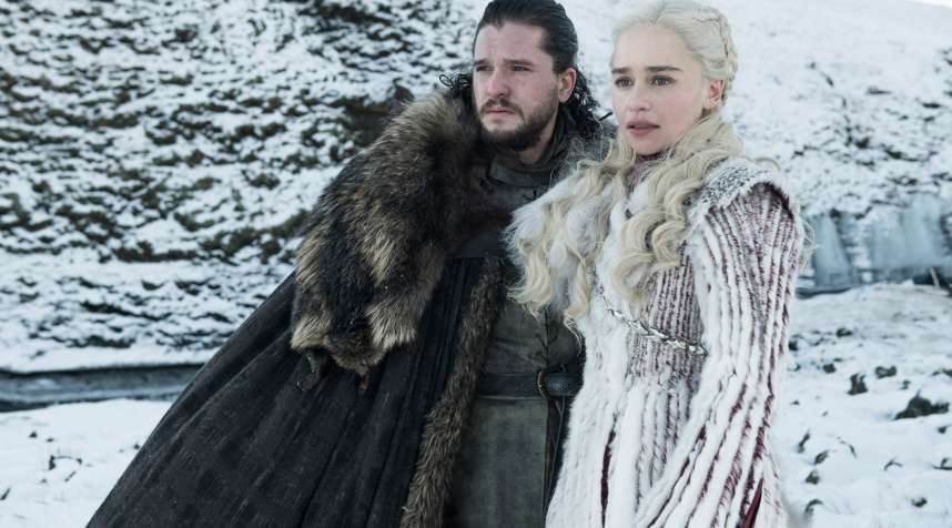Kit Harington and Emilia Clarke in Season 8 of Game of Thrones.