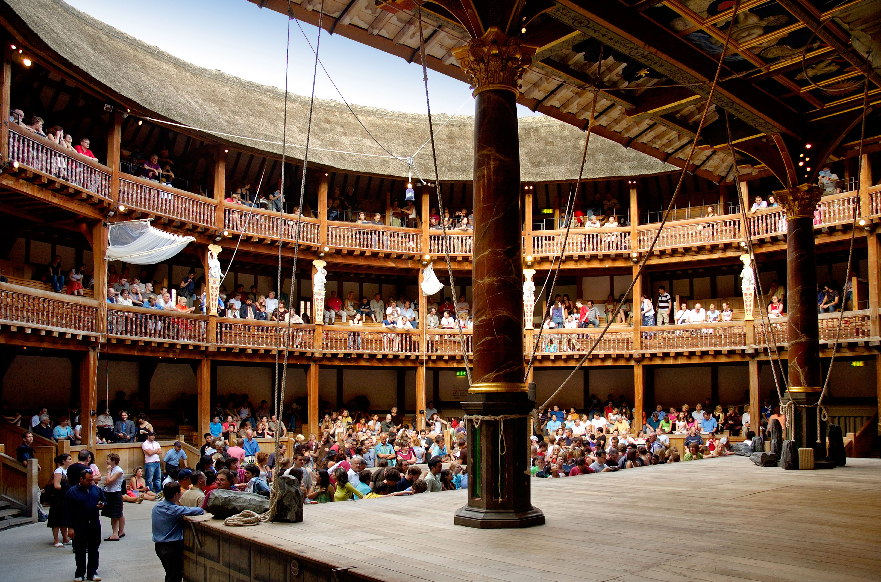 Interior of Shakespeares Globe Theatre, London, England