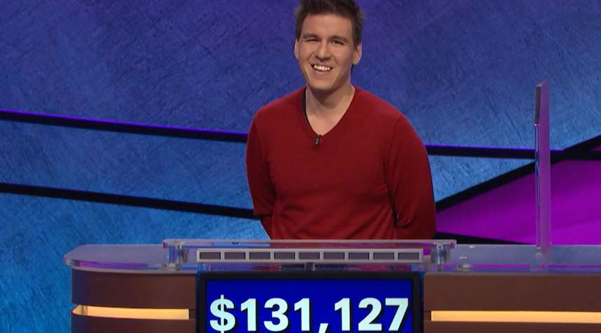 James Holzhauer wins $131,127 on Jeopardy on April 17, 2019.