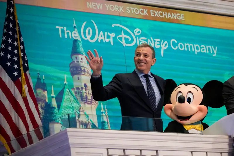 Walt Disney Chairman And CEO Bob Iger Rings Opening Bell At NY Stock Exchange With Mickey Mouse