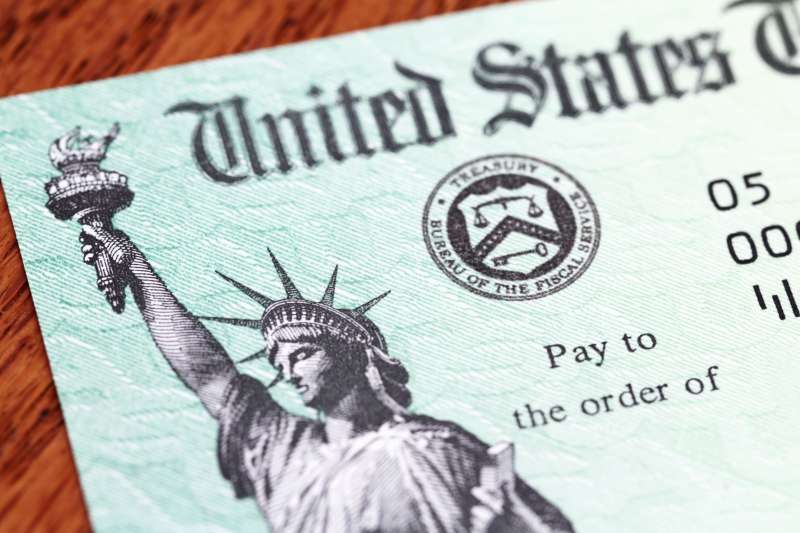 USA Treasury IRS refund check