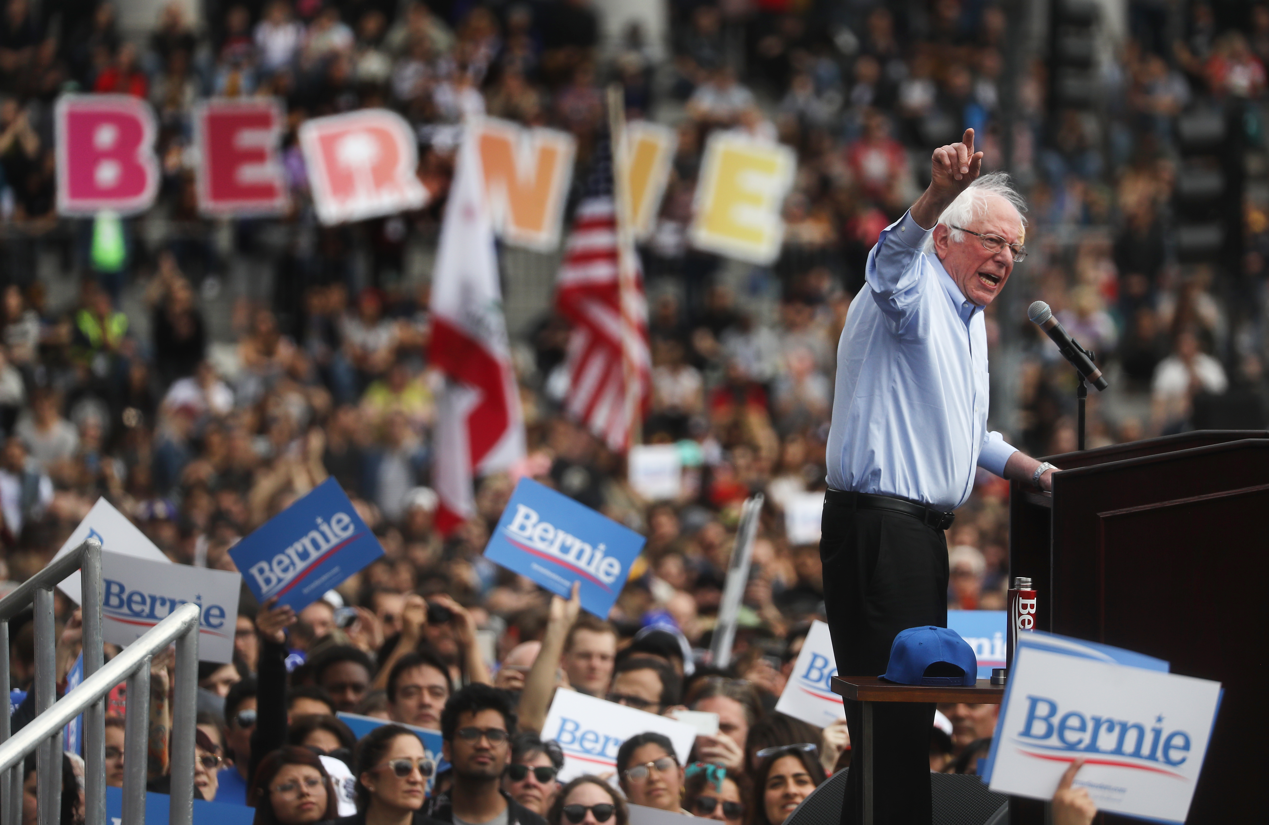 Bernie Sanders Rallies Supporters In Los Angeles
