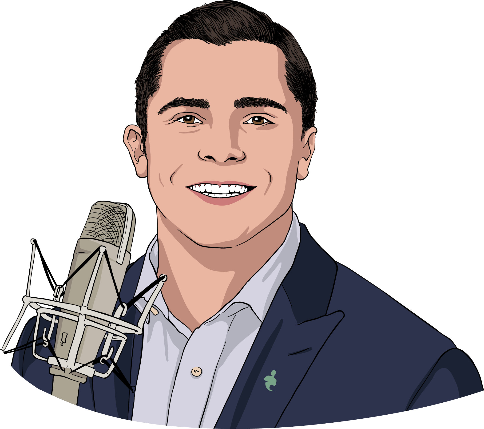 Casey Weade portrait with microphone