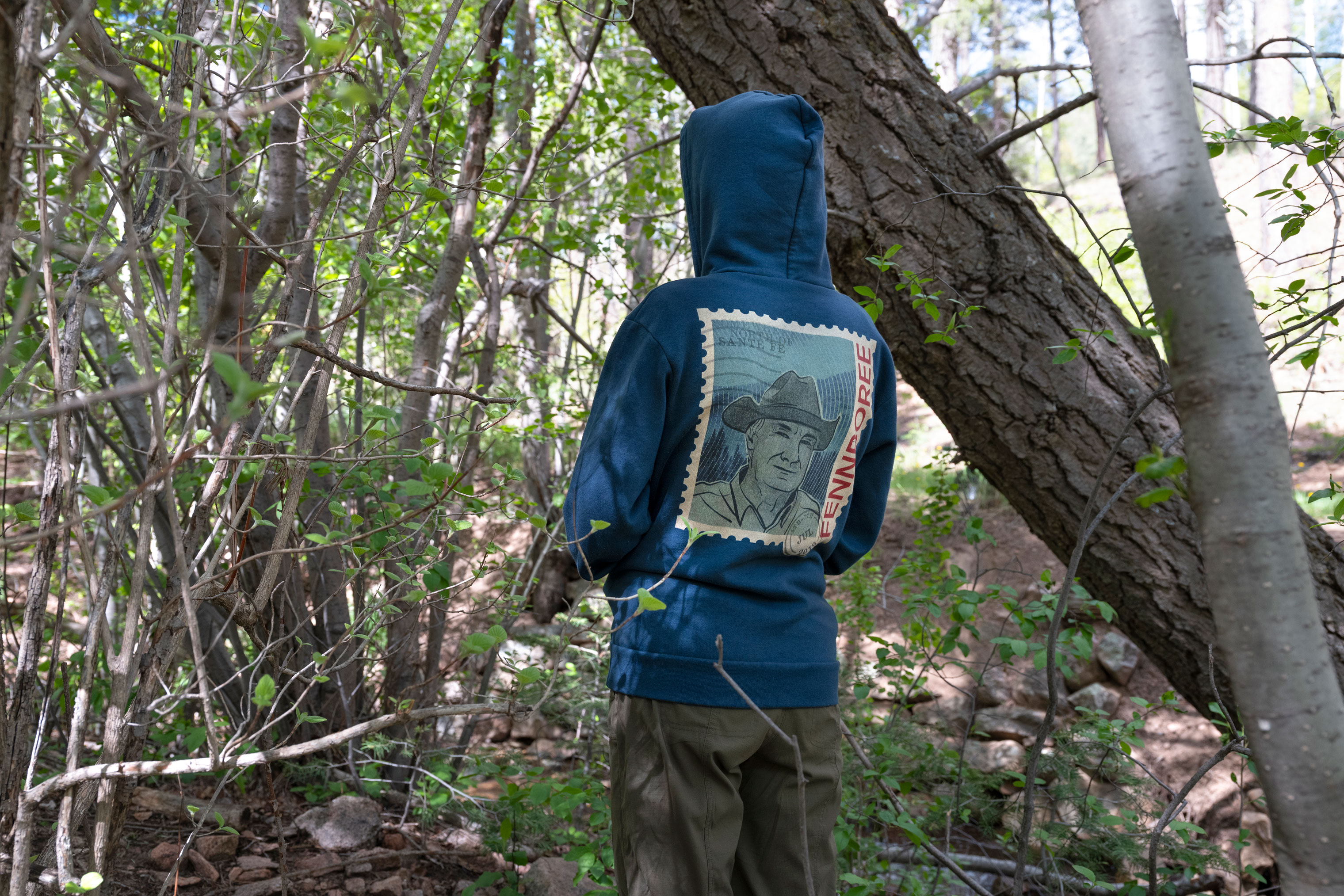 Sacha Johnston wearing her Fennboree sweatshirt in Hyde Park in the Santa Fe National Forest, May 28, 2019.