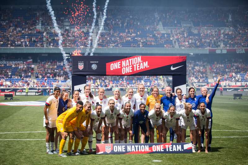 The United States Women's National Team that is heading to France for the 2019 World Cup, just after a friendly match against Mexico on May 26 2019.