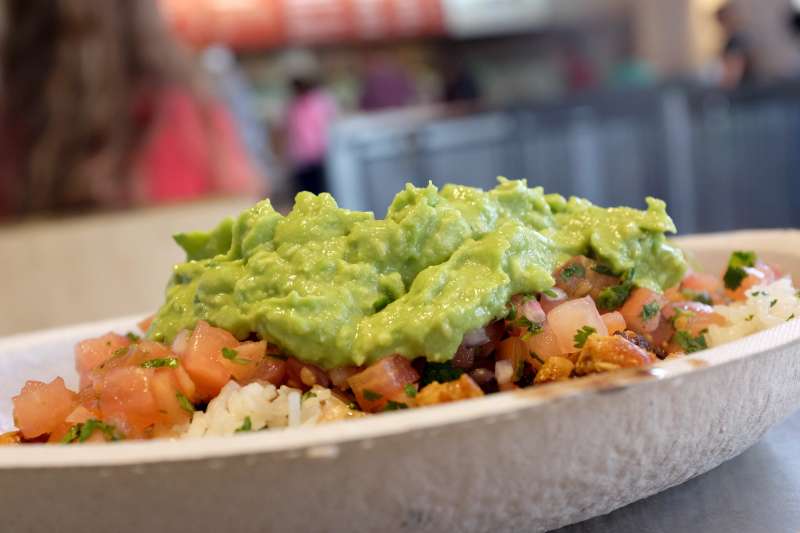 Guacamole normally costs extra at Chipotle, but you can get guac free on National Avocado Day.