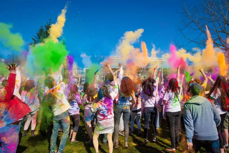 Holi celebration in Redmond, Washington