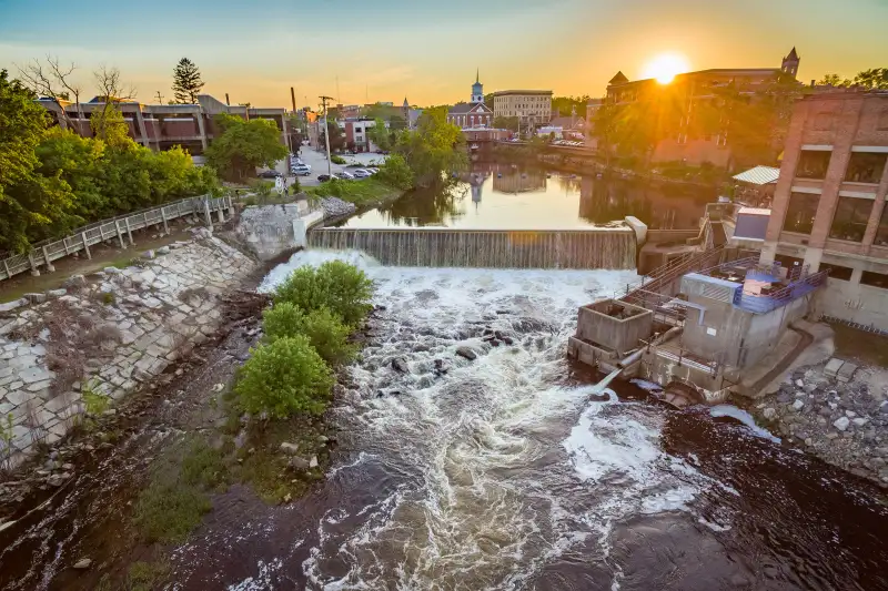 River dam in Nashua, New Hampshire