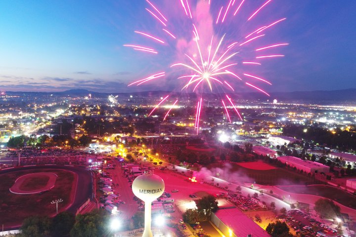 fireworks show over Meridian, Idaho