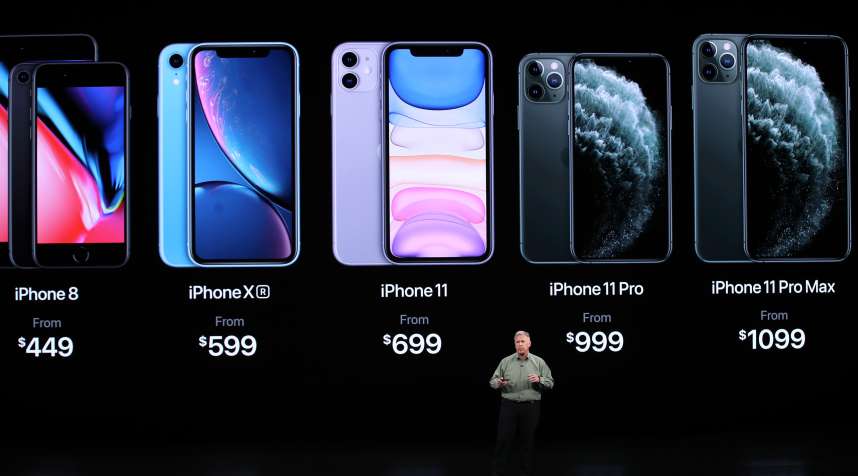Apple's senior vice president Phil Schiller talks about the new iPhone 11 Pro during an Apple special event on September 10, 2019 in Cupertino, California.