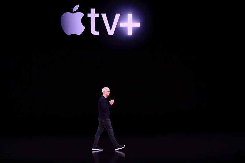 Apple CEO Tim Cook speaks on-stage during a product launch event at Apple's headquarters in Cupertino, California on September 10, 2019.