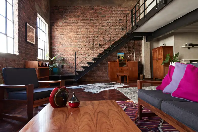 Interior of New York style loft, holiday rental apartment