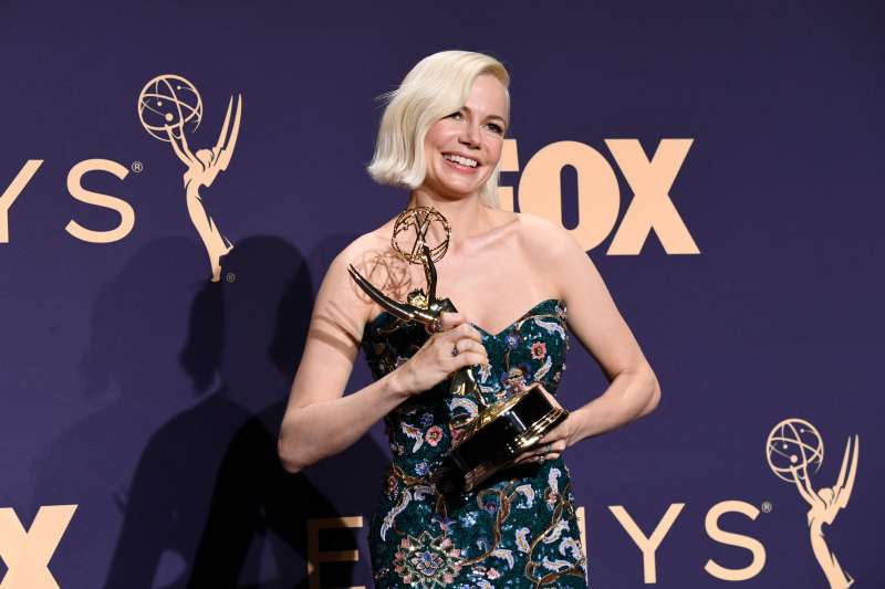 Michelle Williams poses in the press room during the 71st Emmy Awards at Microsoft Theater on September 22, 2019 in Los Angeles, California.