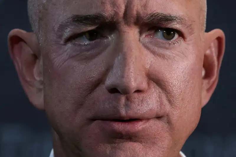 Jeff Bezos Speaks At Economic Club Of Washington With Club President David Rubenstein