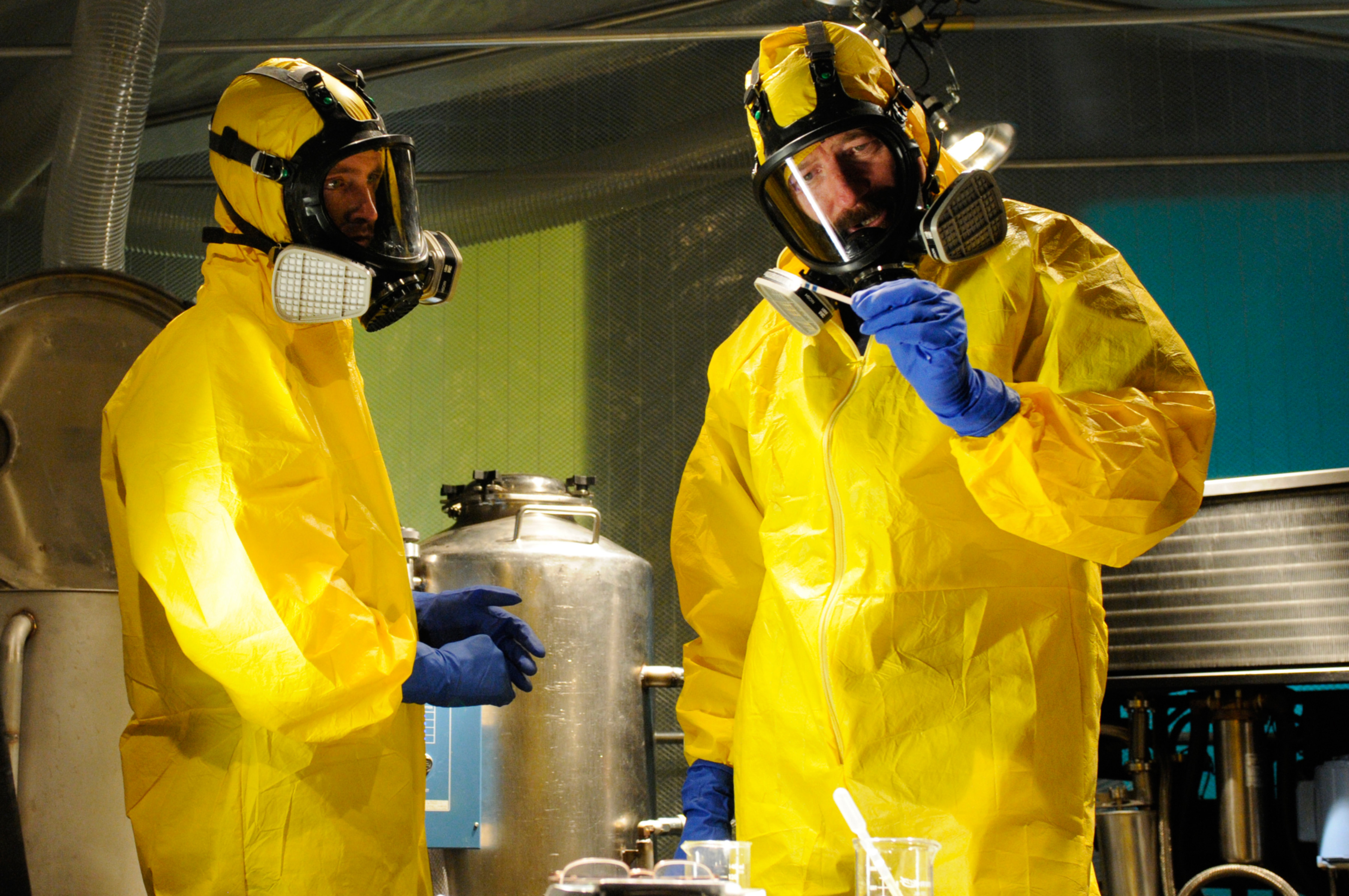 BREAKING BAD, (from left): Aaron Paul, Bryan Cranston, 'Hazard Pay', (Season 5, ep. 503, aired July