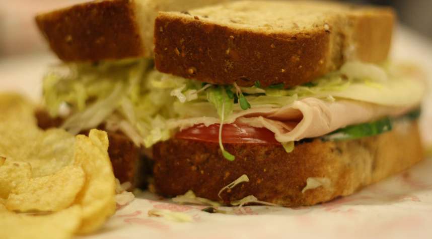 The Beach Club sandwich on seven grain bread from Jimmy John's.