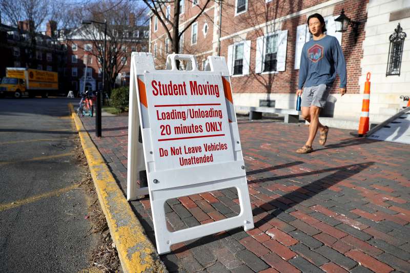On March 12, 2020 in Cambridge, Massachusetts, students have been asked to move out of their dorms by March 15 due to the coronavirus risk.