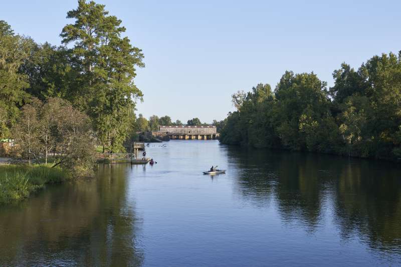 Kayaking in Savannah Rapids Park near Evans, Georgia