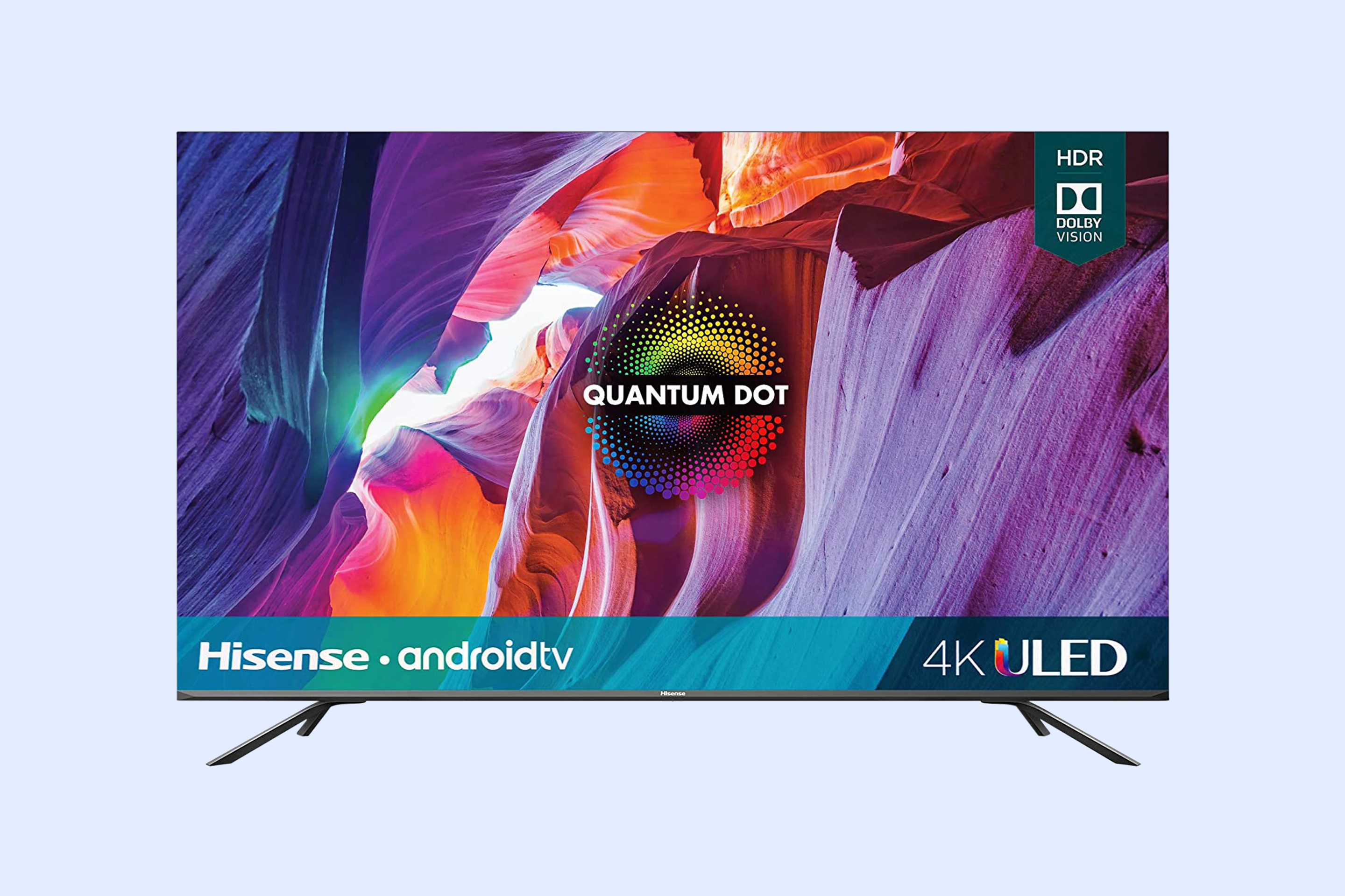 Hisense 4K ULED HDR Dolby Vision Smart TV with Lavender Background