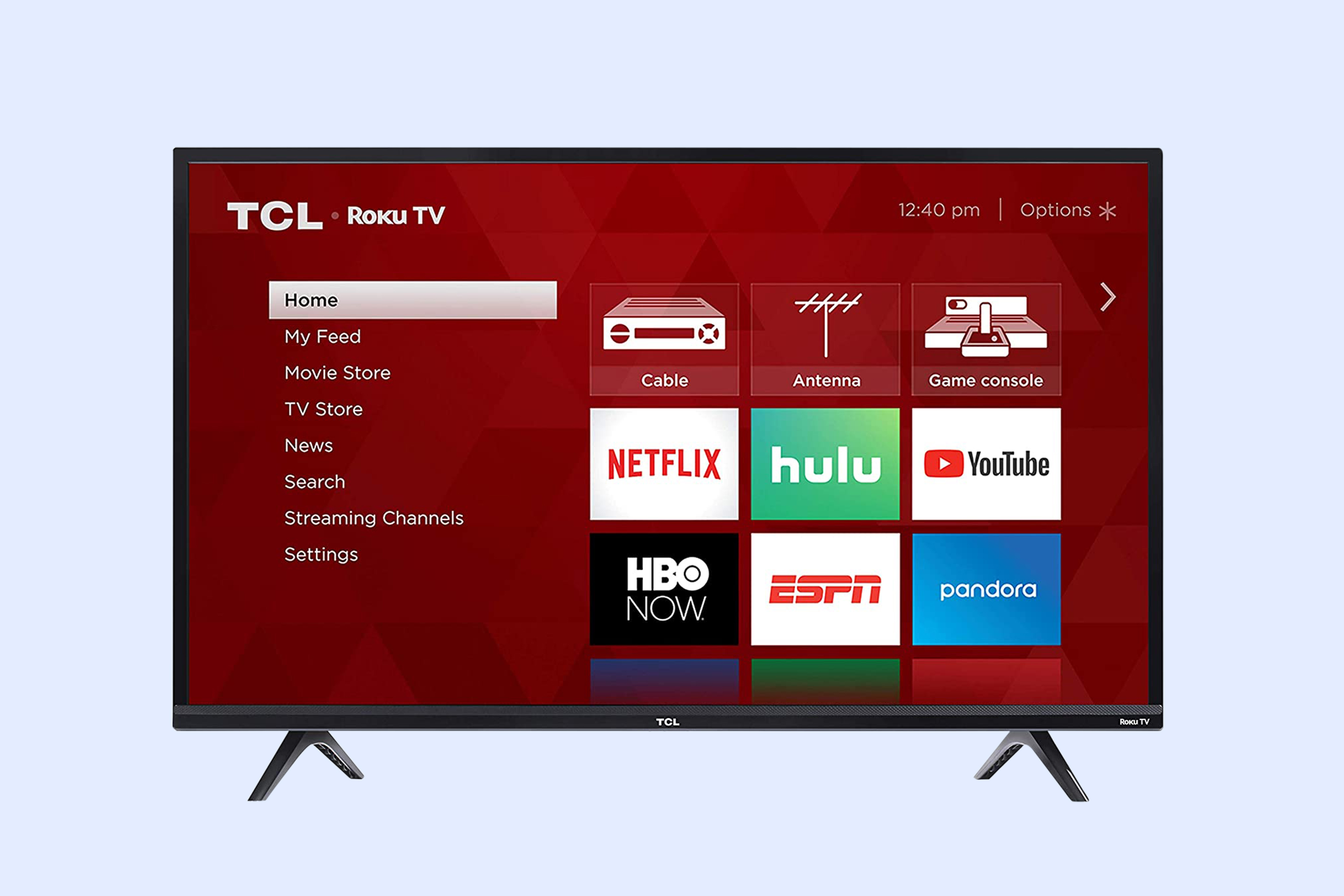 TCL Smart Roku TV Displaying Roku Home Page
