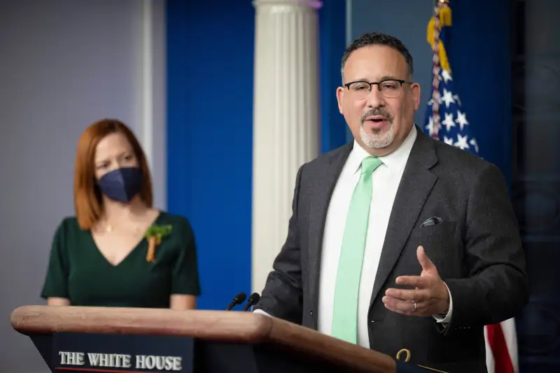 Secretary of Education Miguel Cardona at White House Press briefing