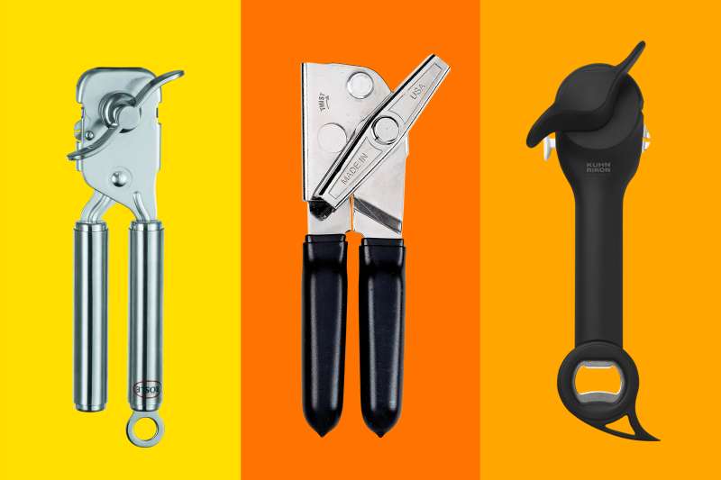 Three Can Openers on a colored Background