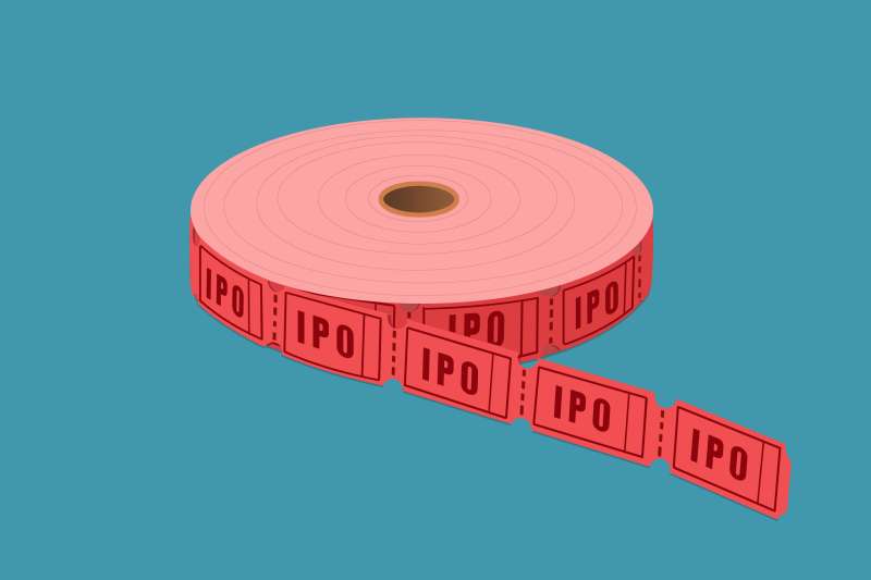 An IPO ticket roll, waiting for people to take their ticket.