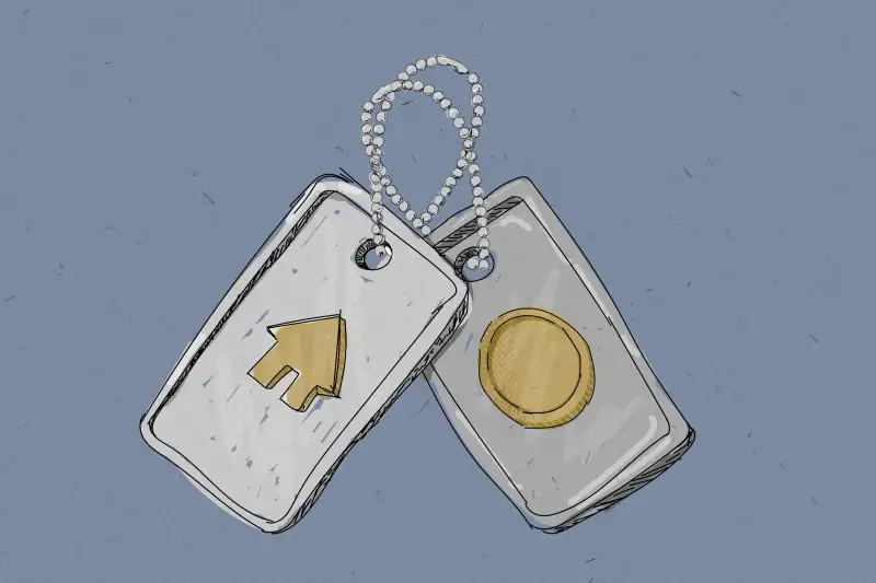 Military Dog Tags With House And Coin Icons