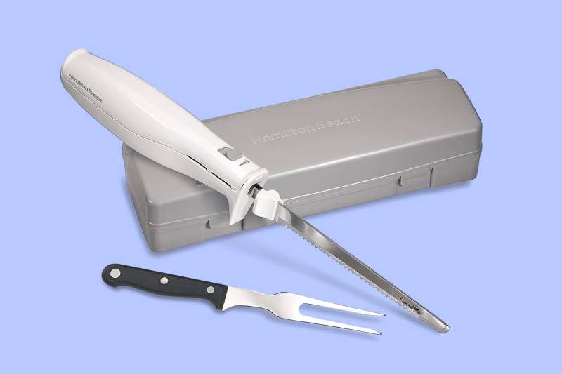 Hamilton Beach Electric Carving Knife on a colored background