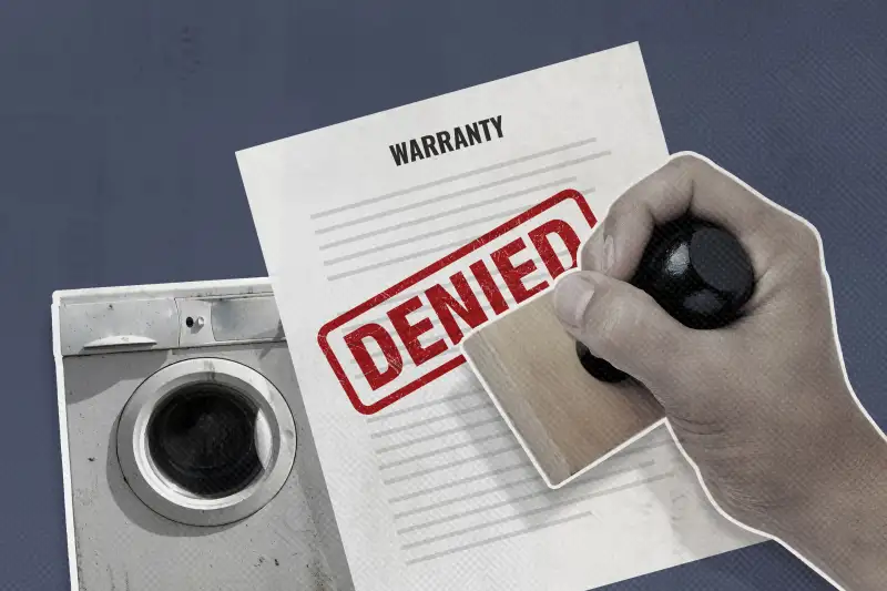 Warranty Document With The Word Denied Stamped Over It