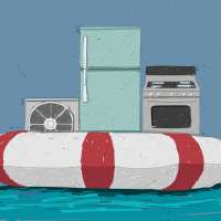 Home Appliances On Top Of A Large Life Saver