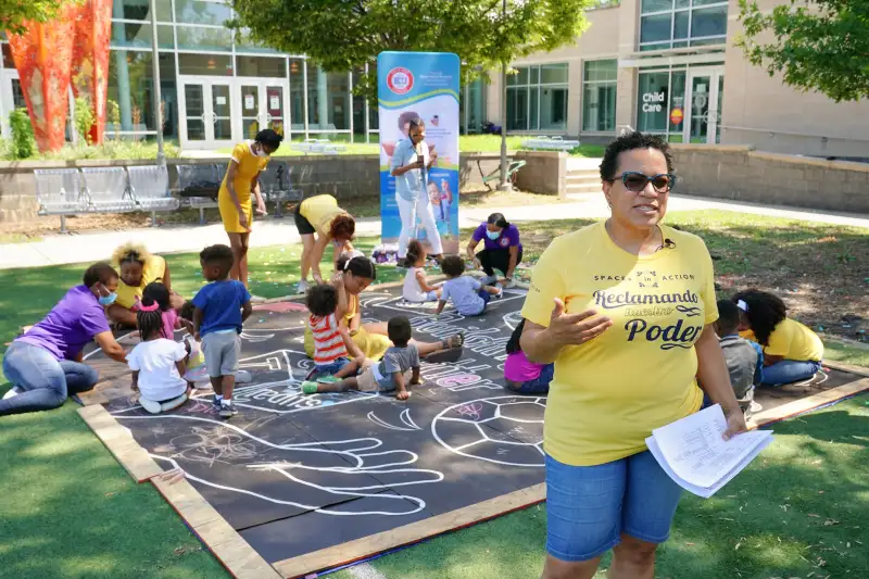 Executive Director of Spaces in Action LaDon Love attends an event celebrating the launch of the Child Tax Credit