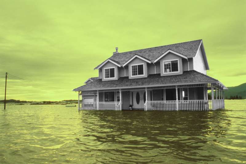 Large House In the Middle Of A Flood