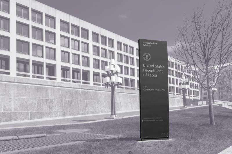 The US Department of Labor Building with a color filter
