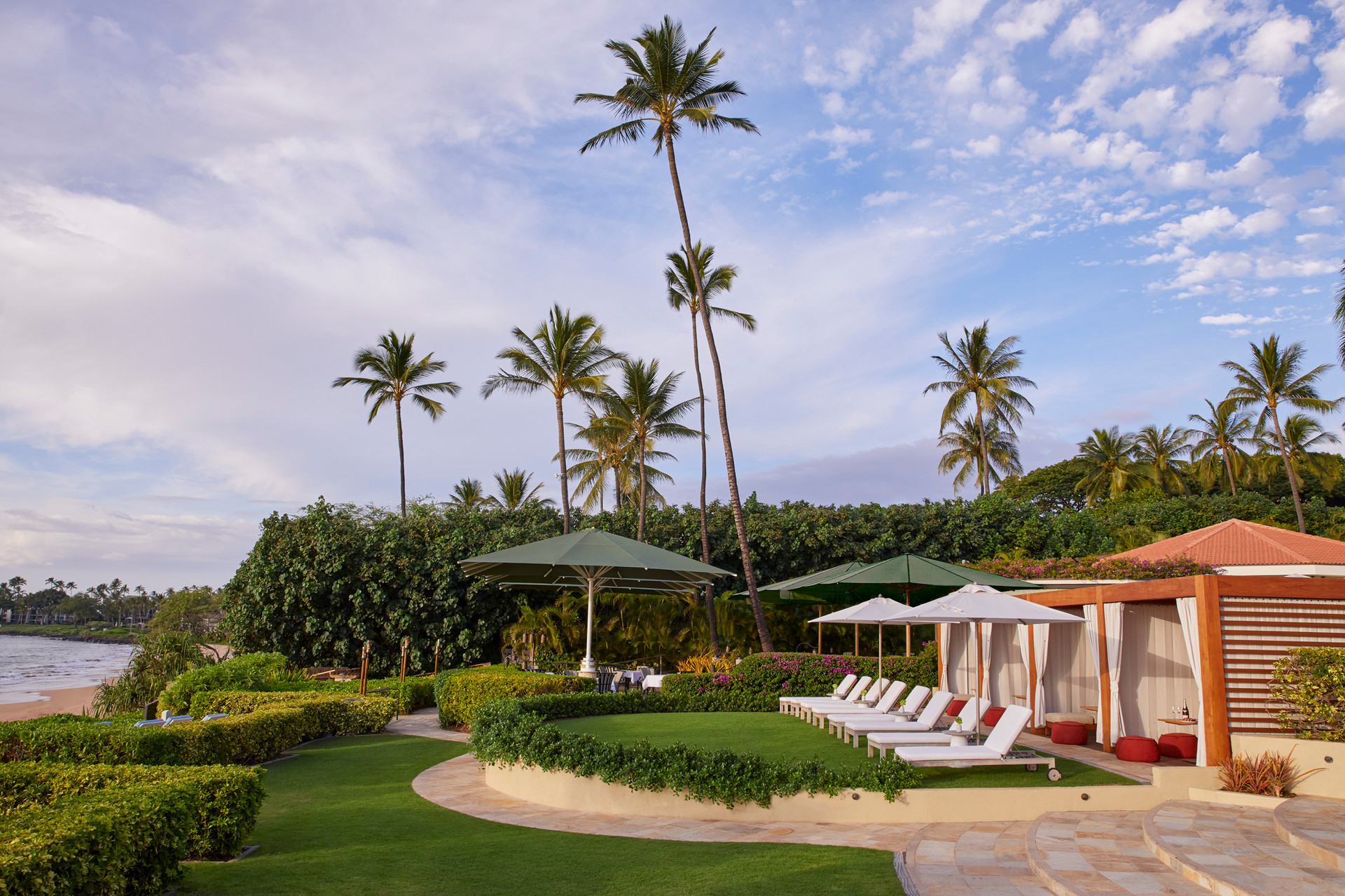 Ocean View Cabanas at the Four Seasons hotel in Maui, Hawaii
