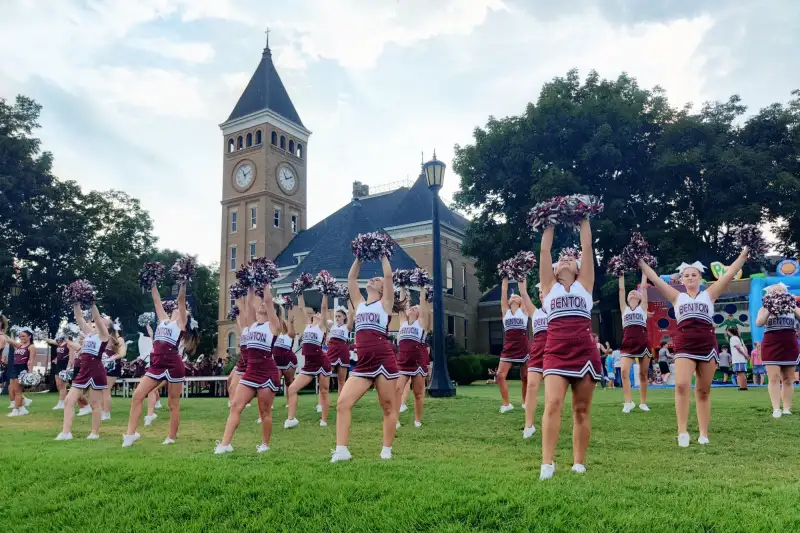 The Benton Cheerleading Squad at a community event