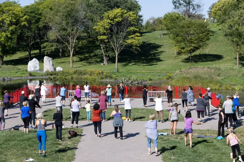 Tai Chi class at the Minnesota Landscape Arboretum in Chanhassen, Minnesota