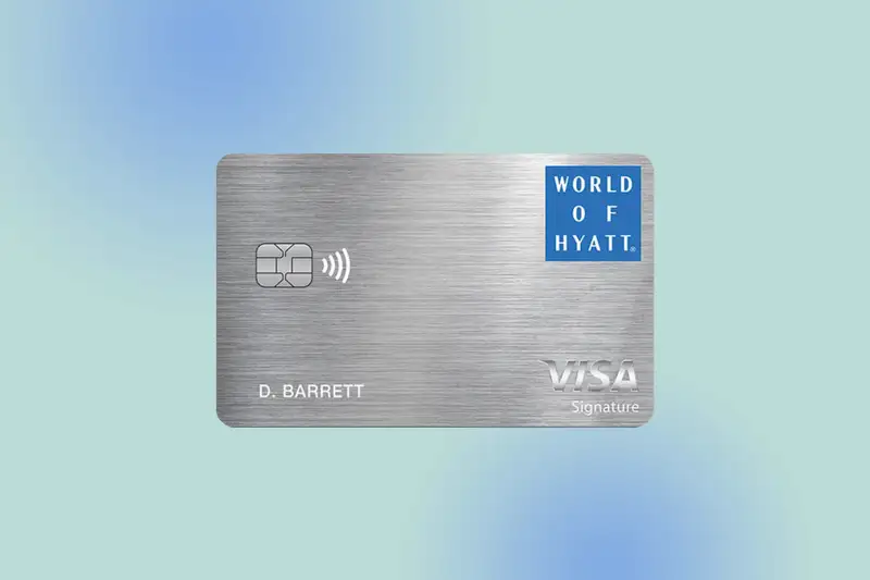 World of Hyatt Visa Card on a color background