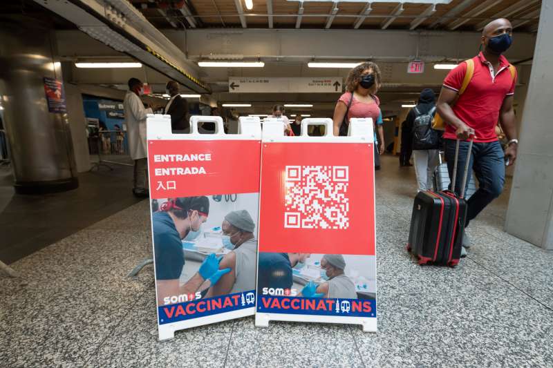 A view of a SOMOS vaccination site inside Penn Station
