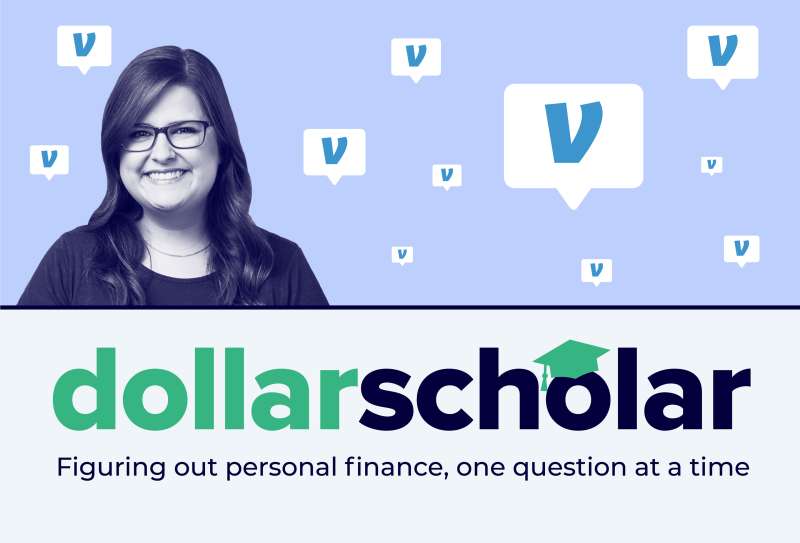 Dollar Scholar Banner With Speech Bubbles With Venmo Logo