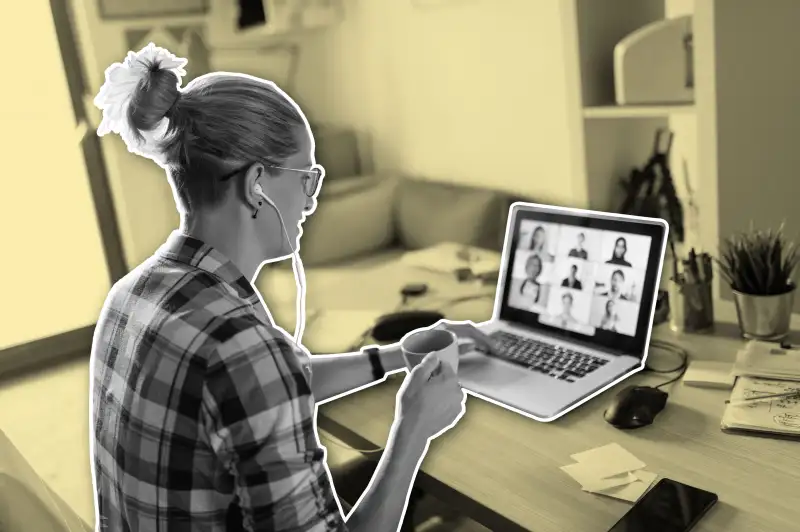 Woman On Teleconference At Home