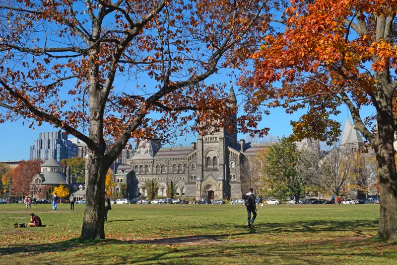 Students on university campus