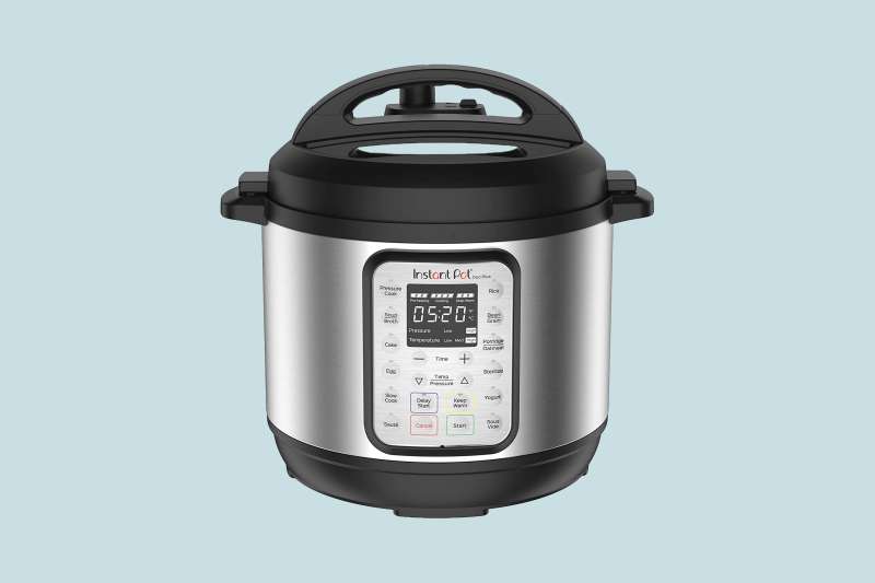 Instant Pot Duo Plus 6 Quart 9-in-1 on a colored background