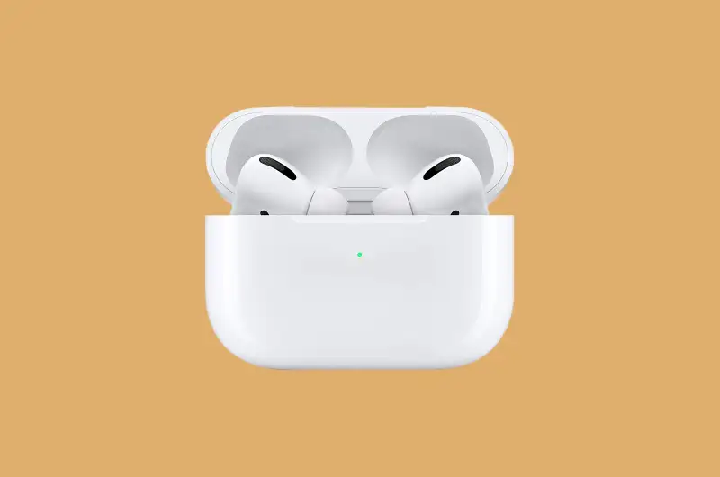 Apple AirPods Pro on a colored background