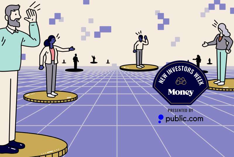 Individuals standing on their coins talking to each other in the cyber world.