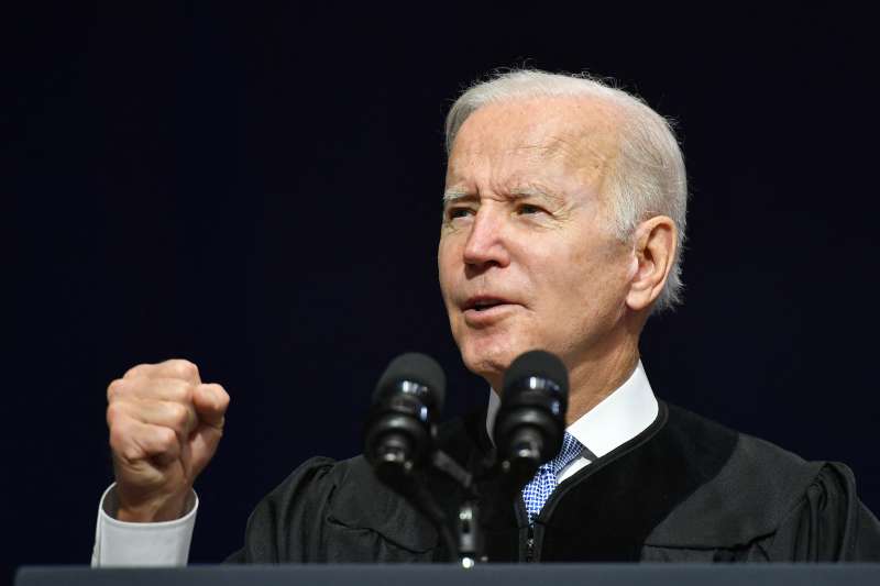 President Joe Biden addresses graduate class